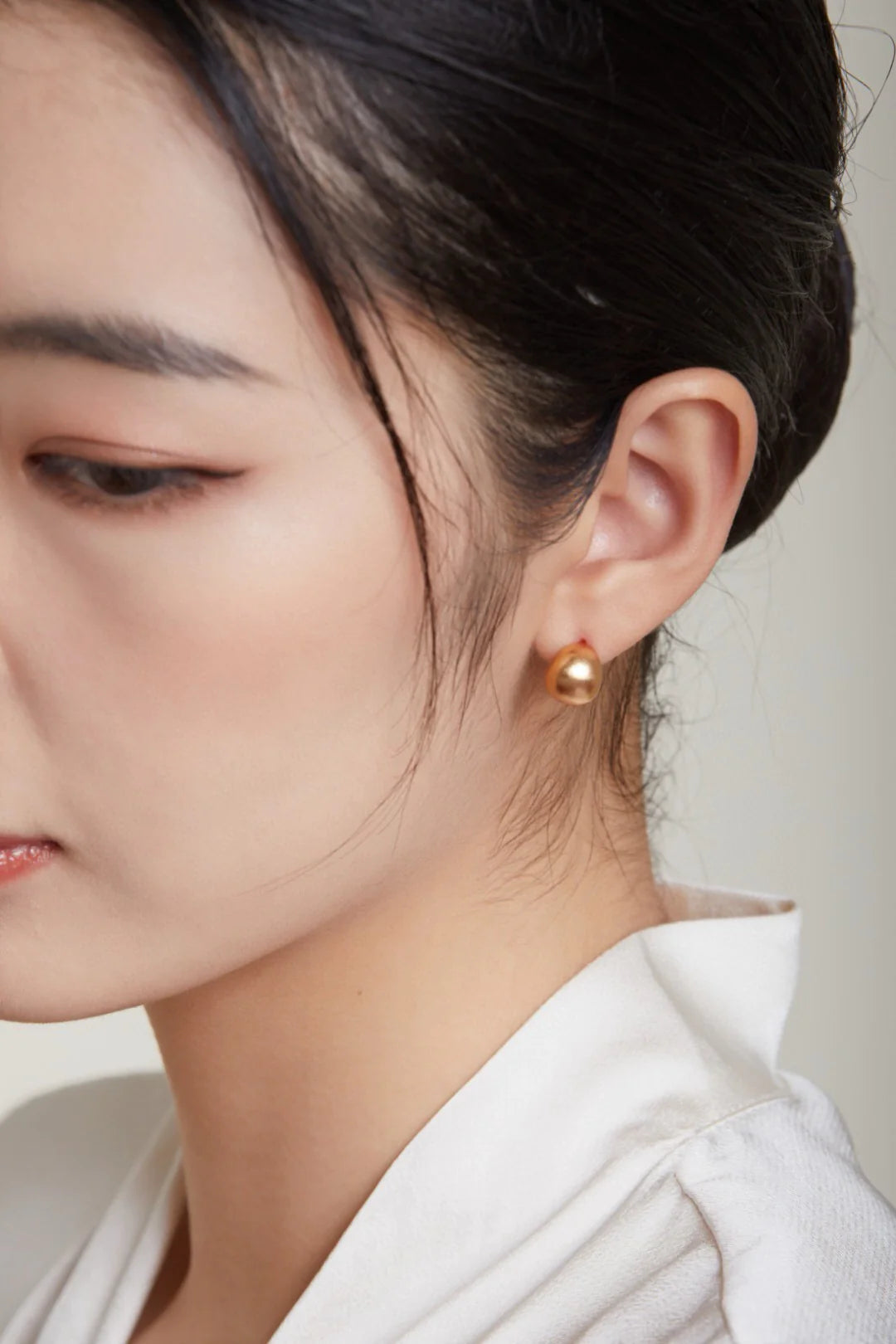 Gold-Plated Spherical  Earrings