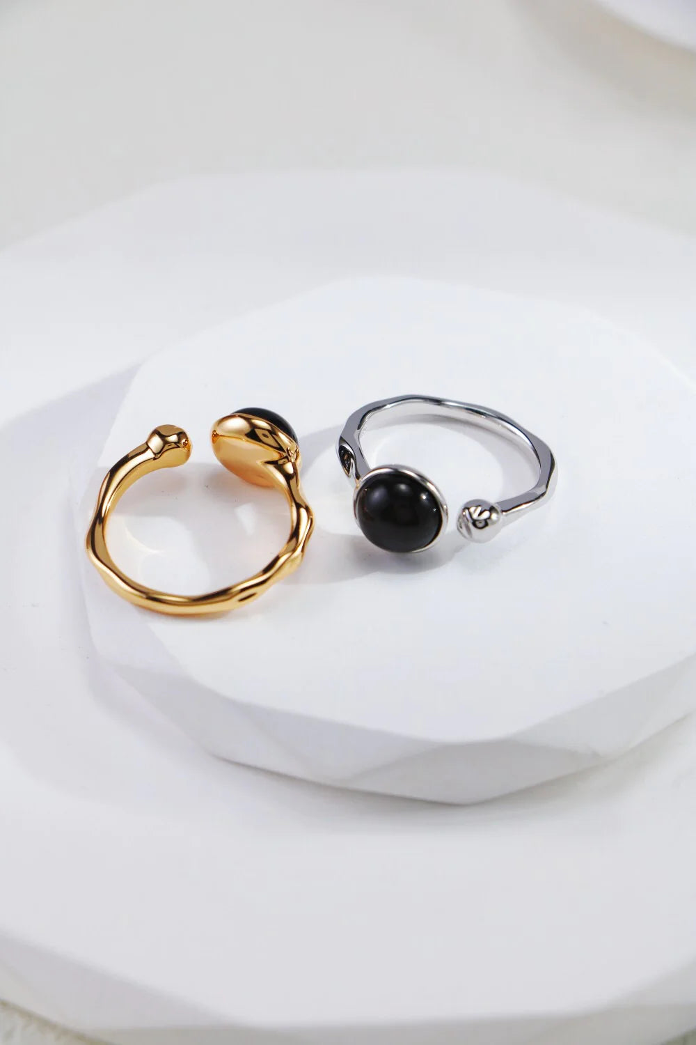 Black Onyx Open Ring