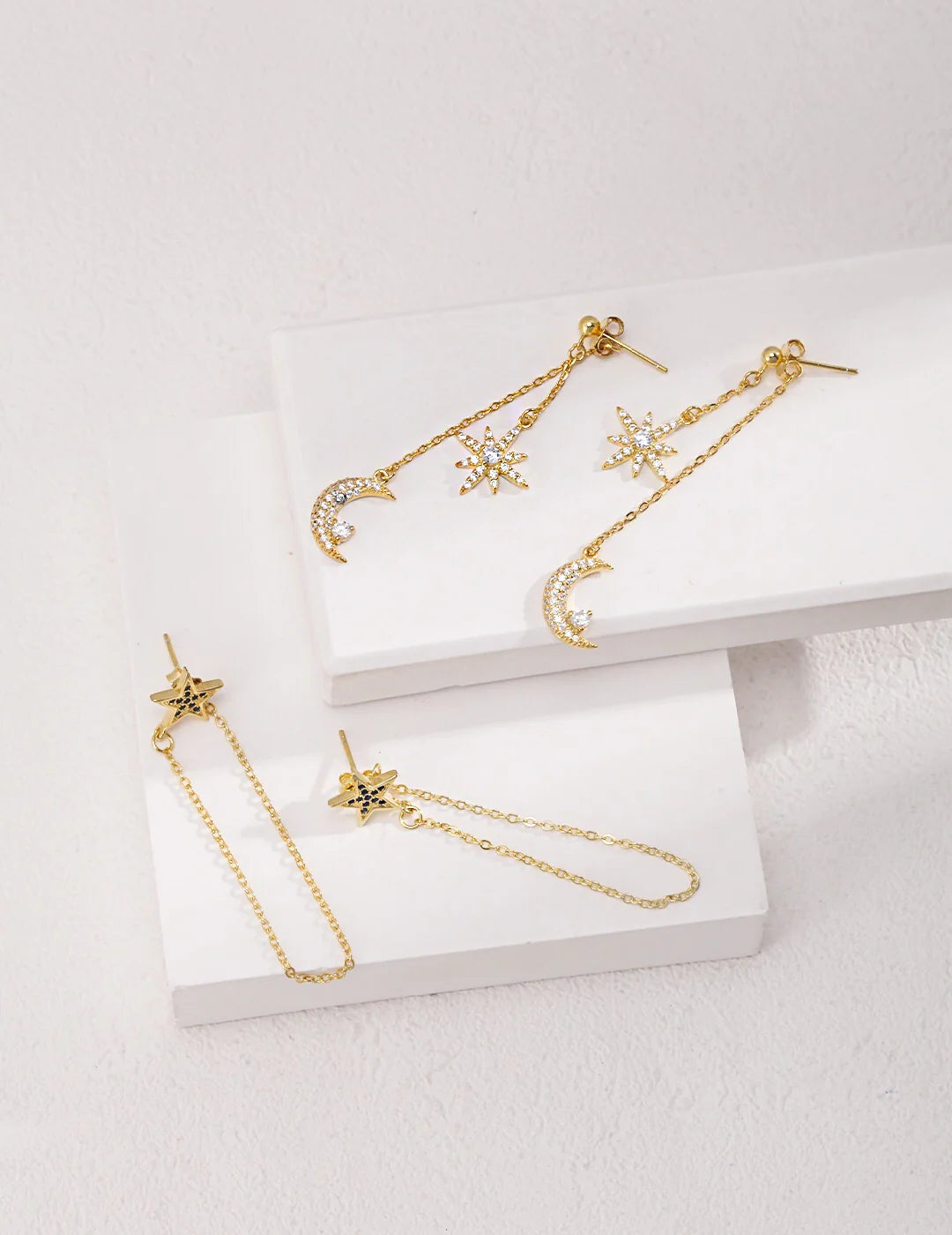 Star Dangle Threader Earrings