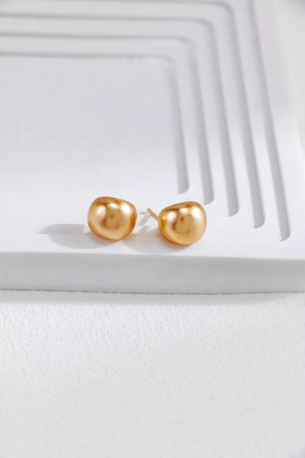 Gold-Plated Spherical  Earrings