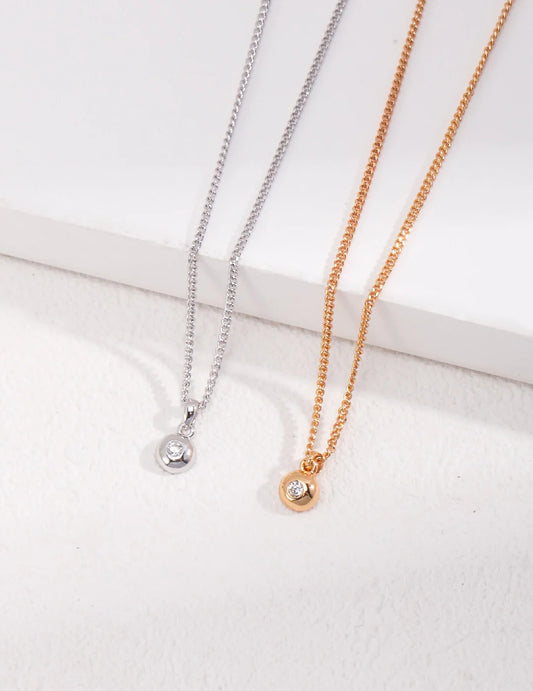 Sterling Silver Zircon Necklace