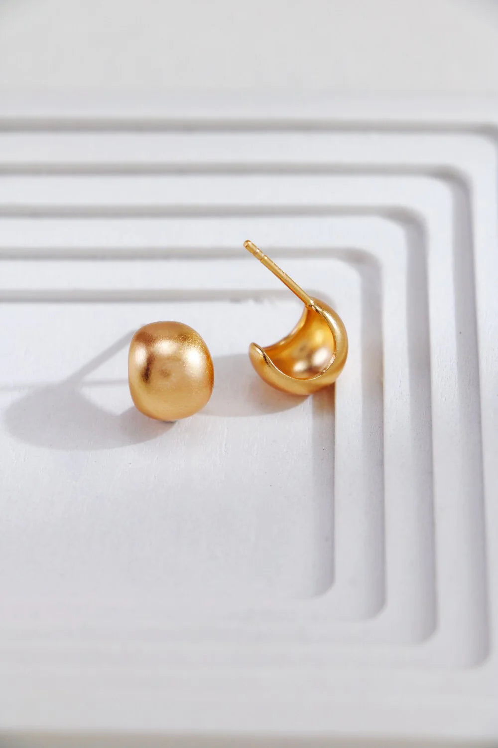 Gold-Plated Spherical  Earrings