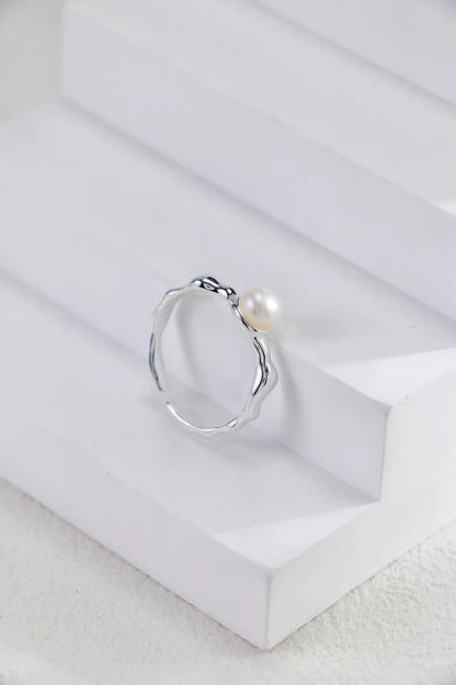 Minimalist Pearl Open Ring