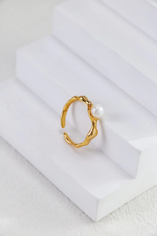 Minimalist Pearl Open Ring