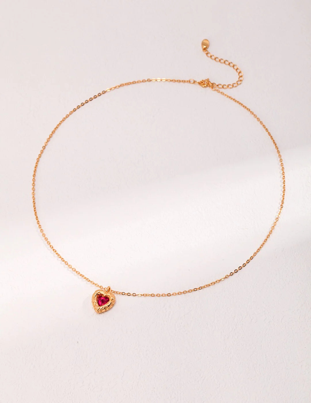 Red Steel Jade Love Zircon Necklace