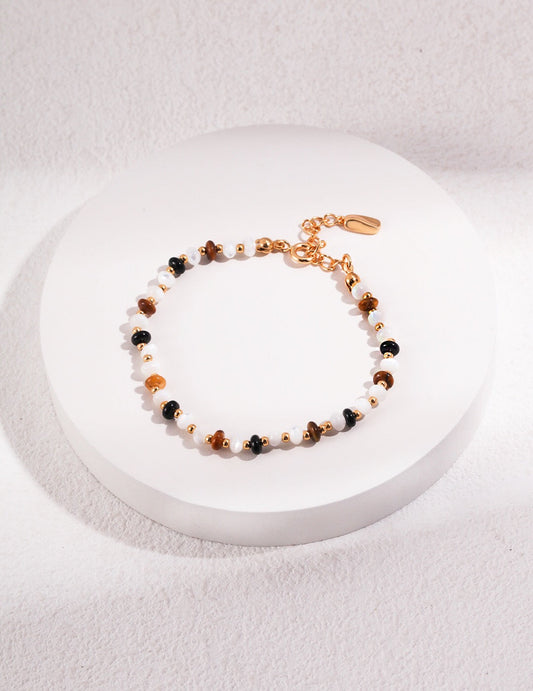 Tiger Eye Stone with Black Onyx Bracelet