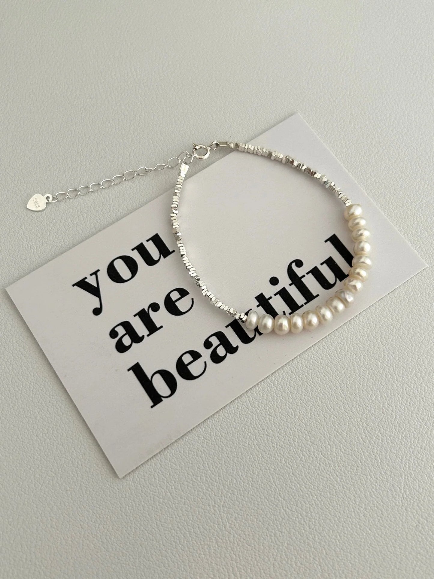 Broken Silver Natural Pearl Bracelet / Necklace