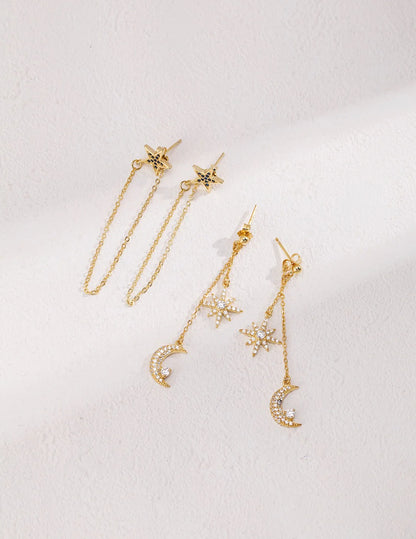 Star Dangle Threader Earrings