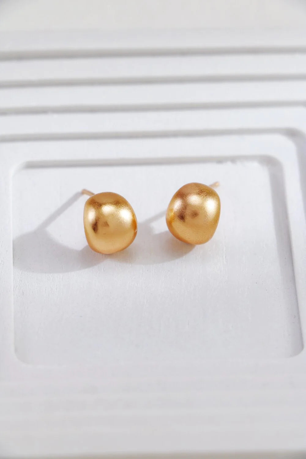 Gold-Plated Spherical  Earrings