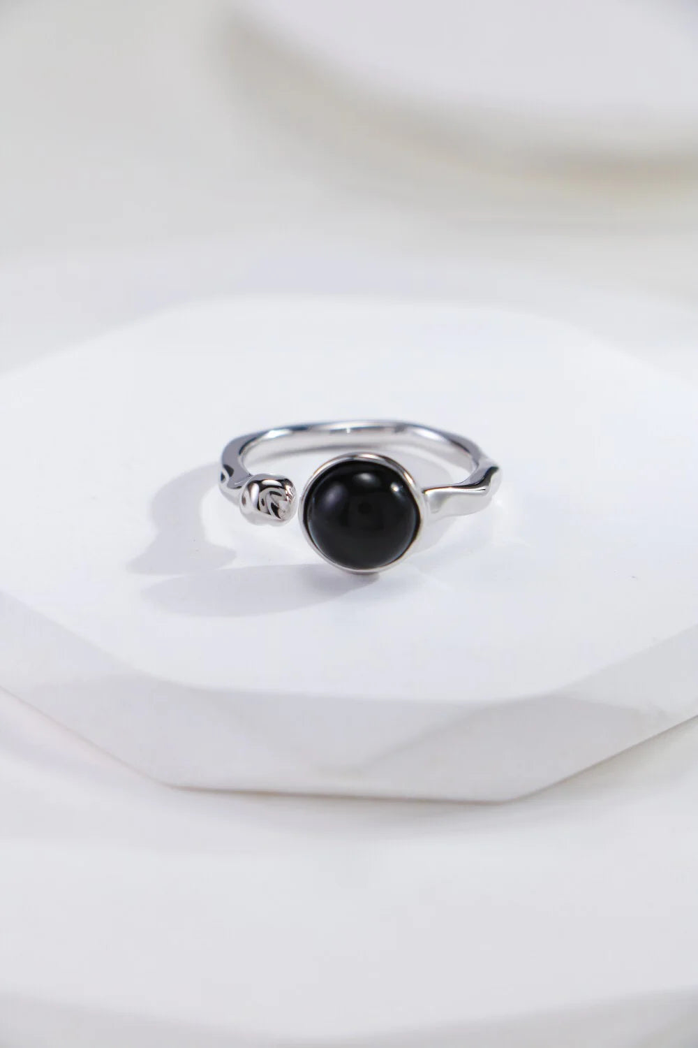 Black Onyx Open Ring