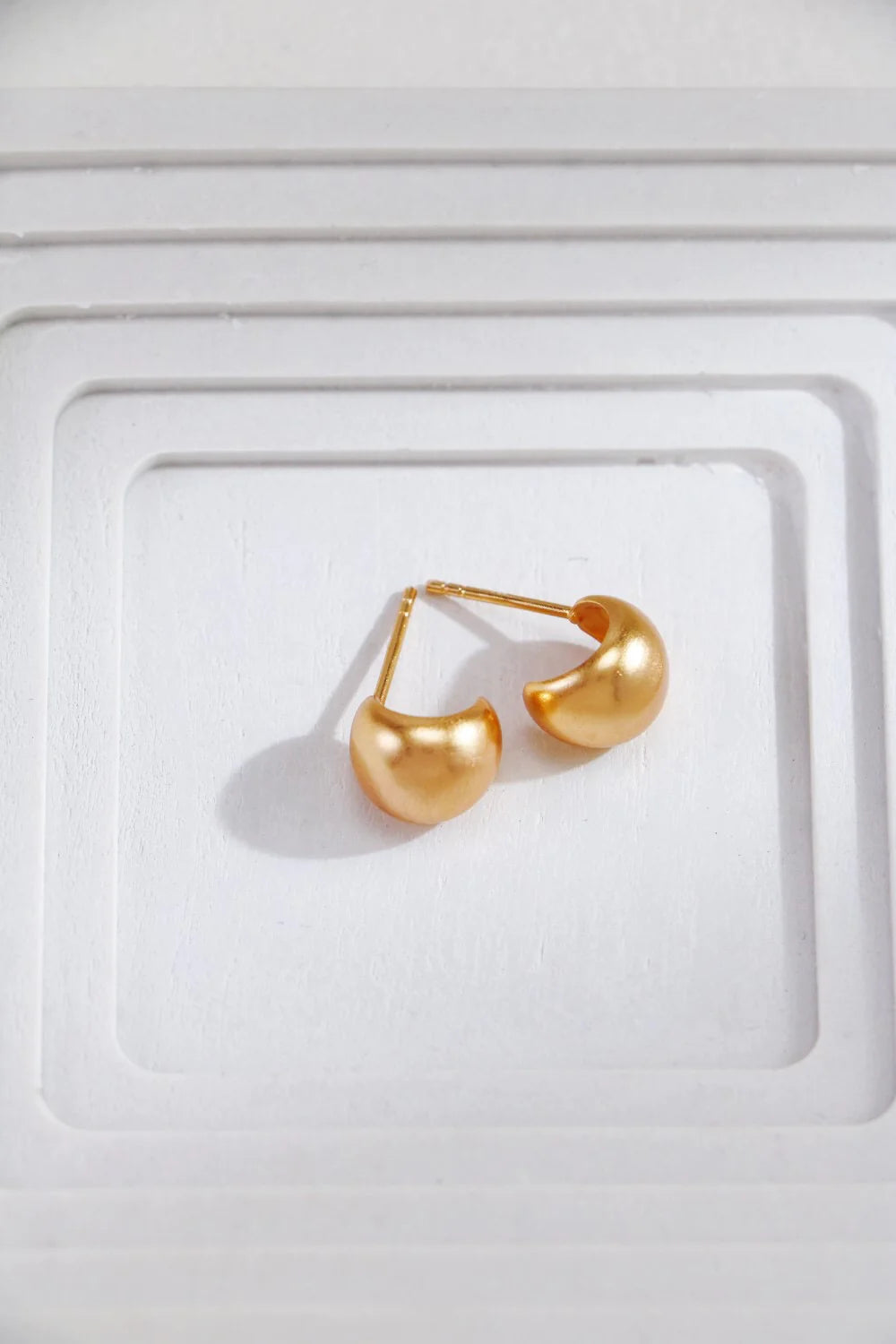 Gold-Plated Spherical  Earrings